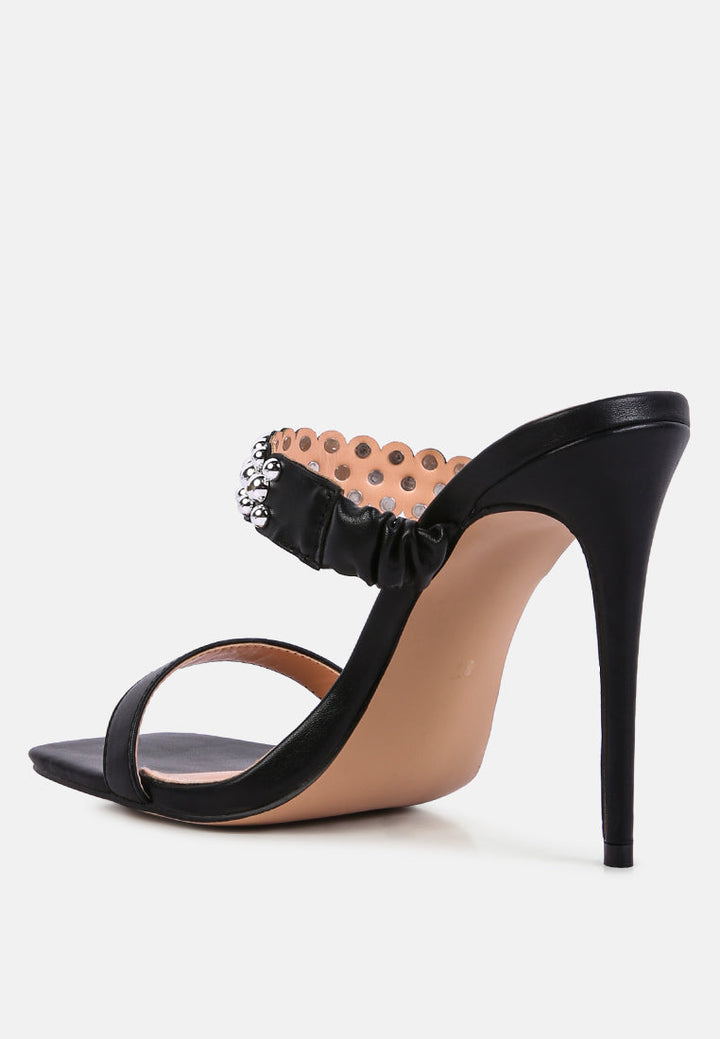 bandy stieletto heel metal stud sandals by ruw#color_black