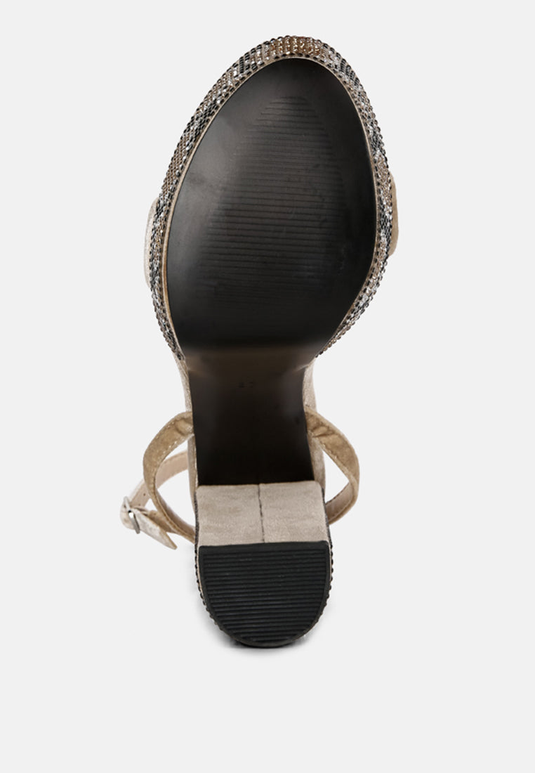 zircon rhinestone patterned high heel sandals by ruw#color_beige