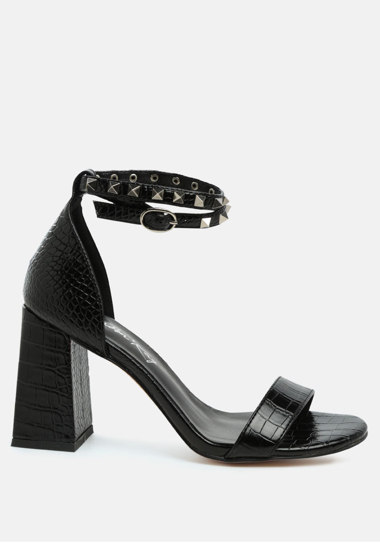 belle block heeled studded sandals by ruw#color_black