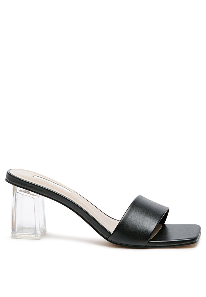clear block heel sandals#color_black