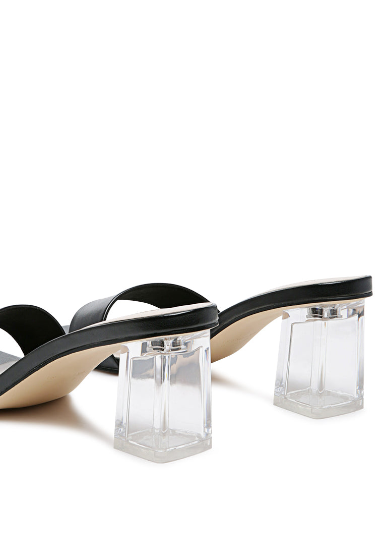 clear block heel sandals#color_black