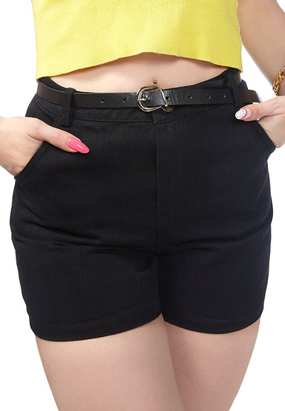 midrise cotton shorts#color_black