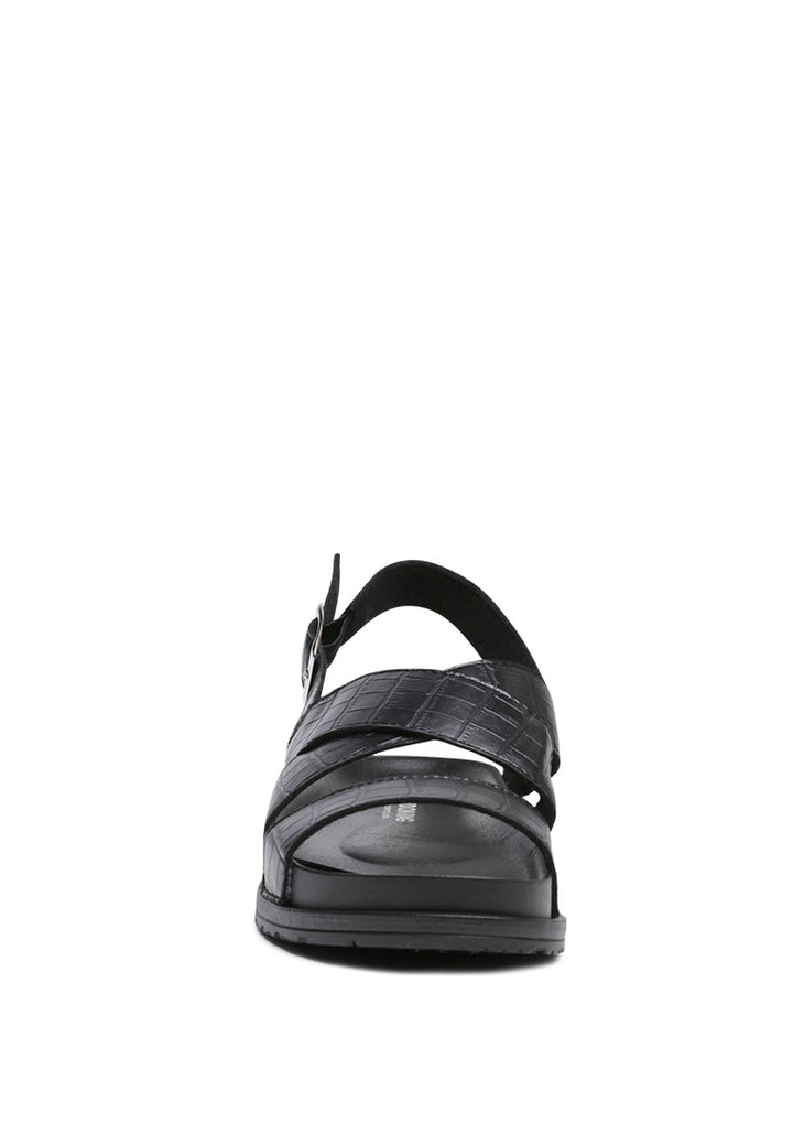 enid black croc sling-back sandal#color_black