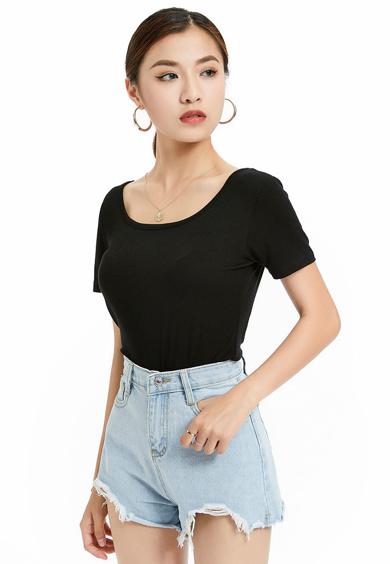 solid knitted top#color_black