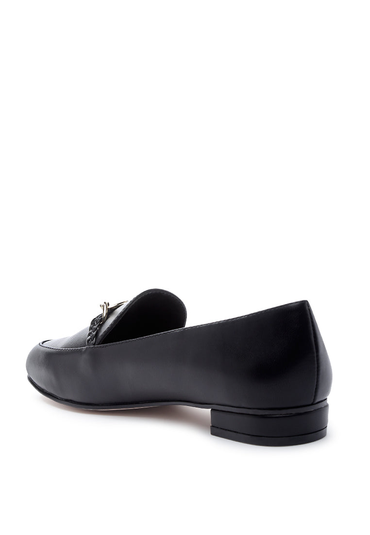 farah loafers with metal buckle#color_black