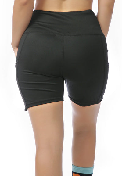 panelled high waist biker shorts#color_black