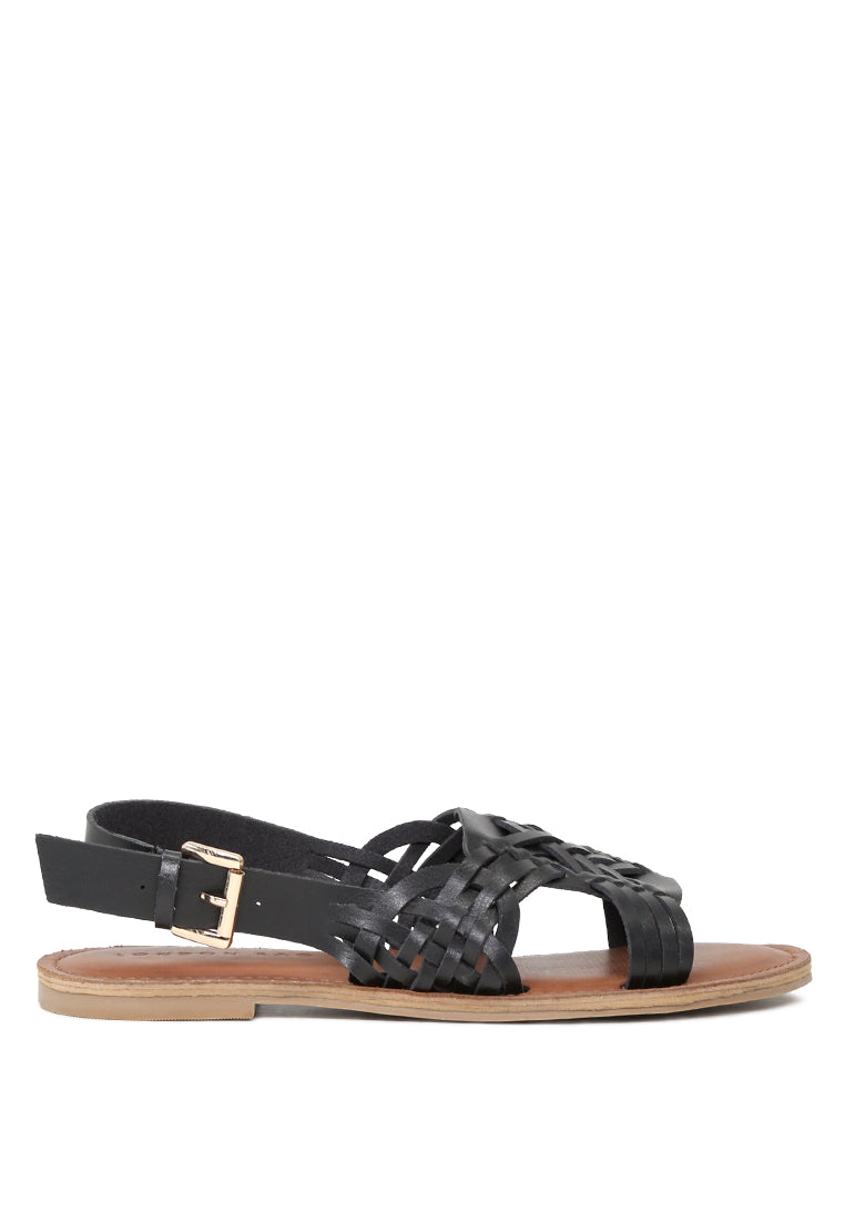 amber woven flat strap sling back sandals#color_black