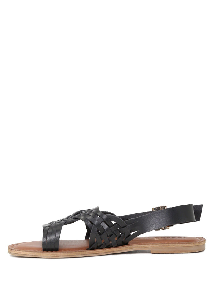 amber woven flat strap sling back sandals#color_black