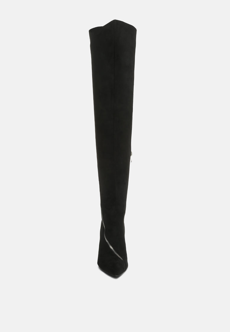 Bota larga con cremallera Tsarina#color_black
