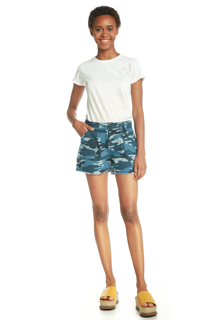 camouflage womens shorts#color_navy