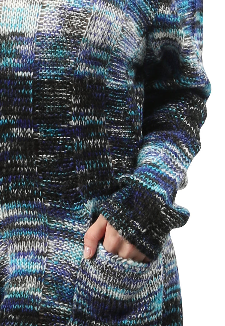 textured multi color sweater#color_blue