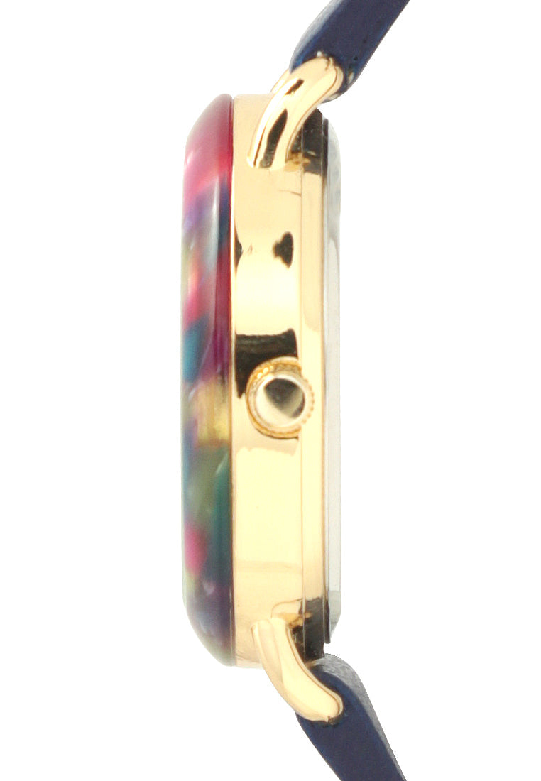 mother of pearl look resin case watch#color_blue