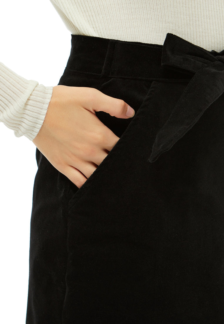 bow detail mini skirt#color_black