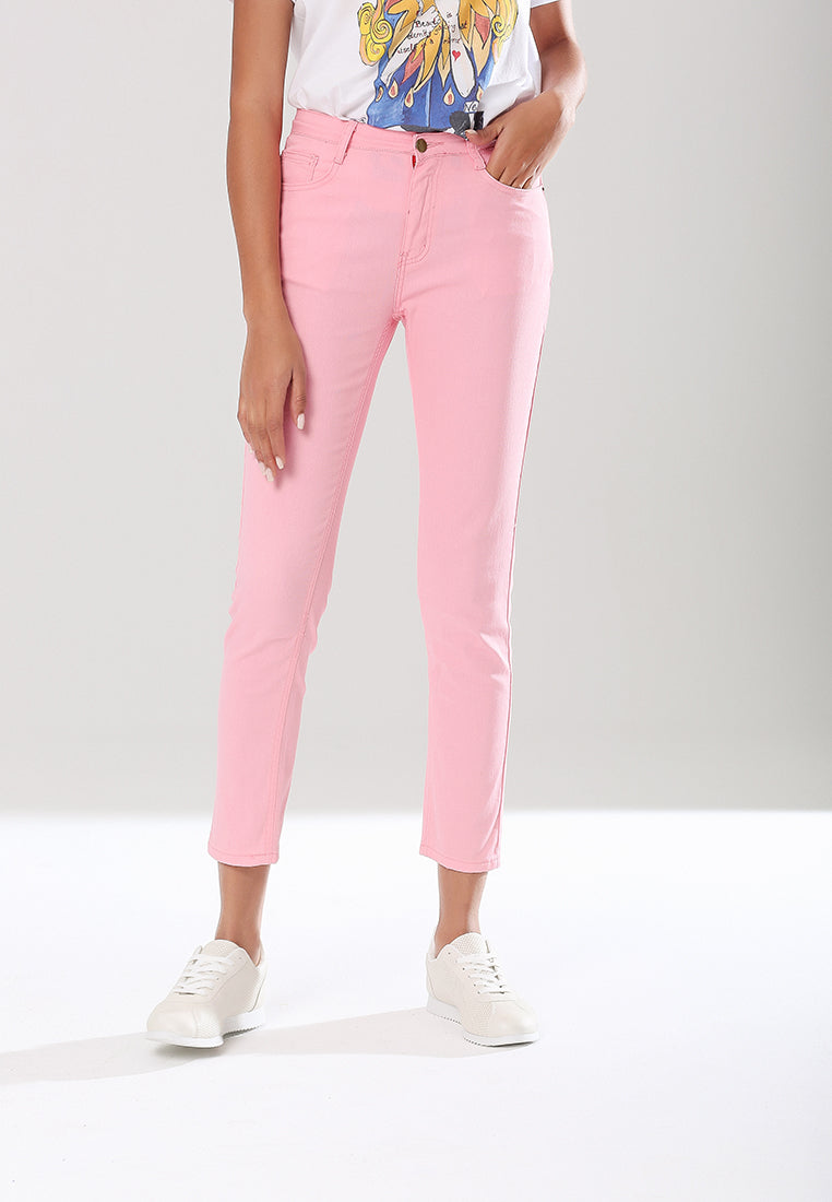 skinny casual pant#color_pink