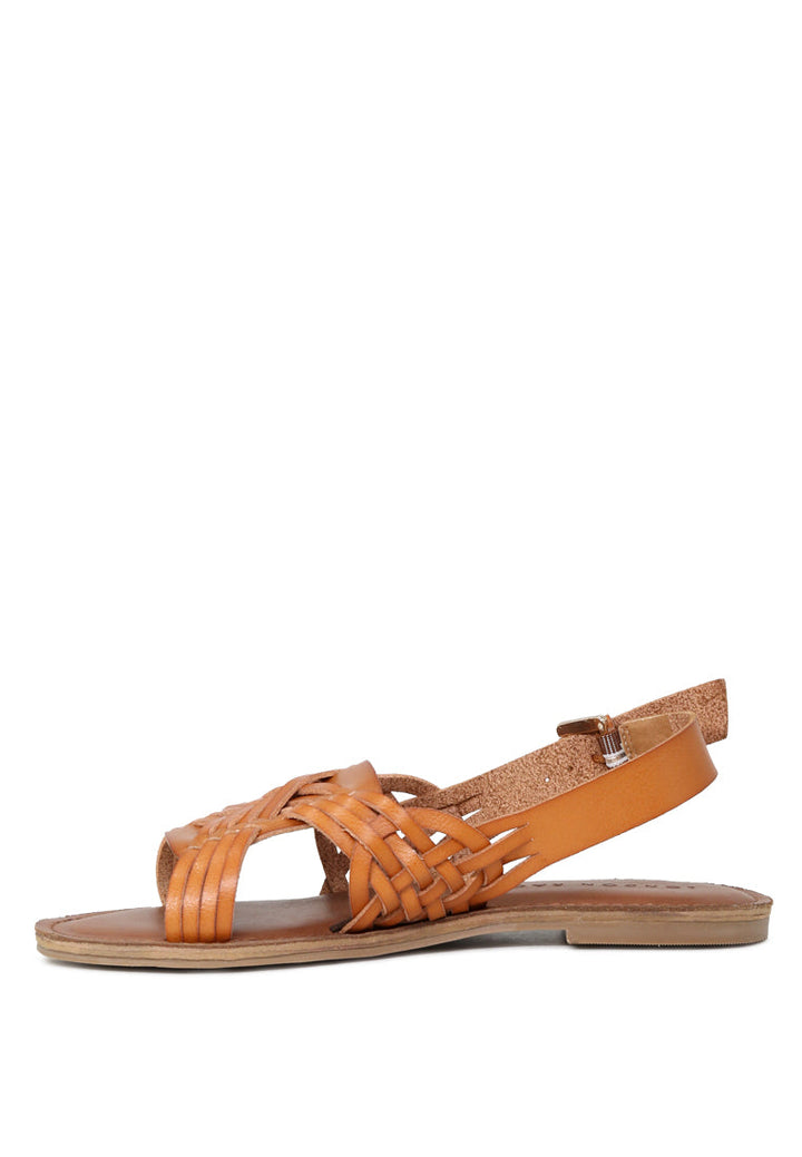 amber woven flat strap sling back sandals#color_tan