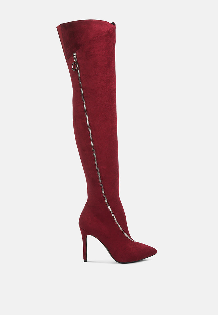 tsarina zip around long boot#color_burgundy