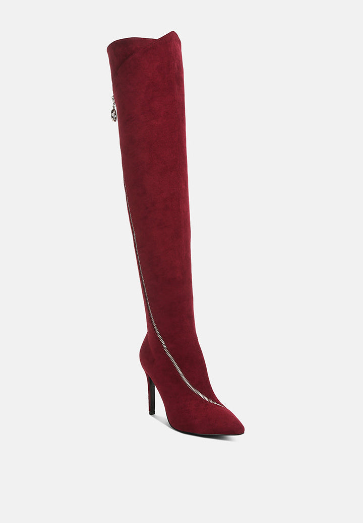 tsarina zip around long boot by ruw#color_burgundy