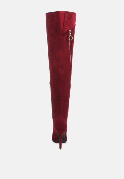 tsarina zip around long boot#color_burgundy