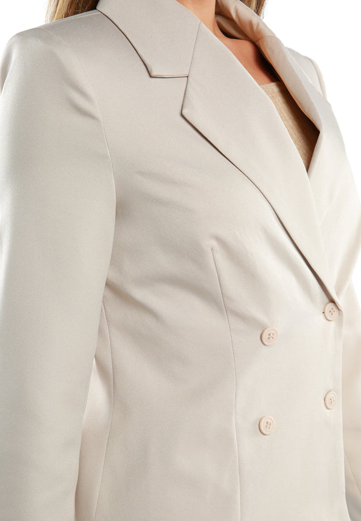 buttoned lapel blazer#color_beige