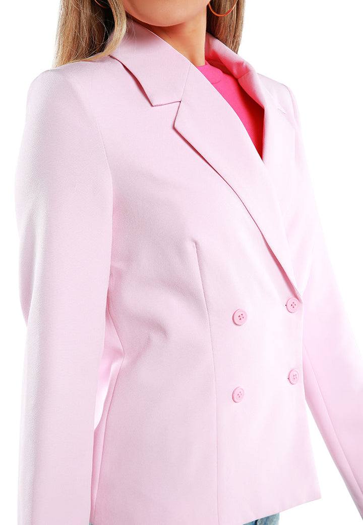 buttoned lapel blazer#color_pink
