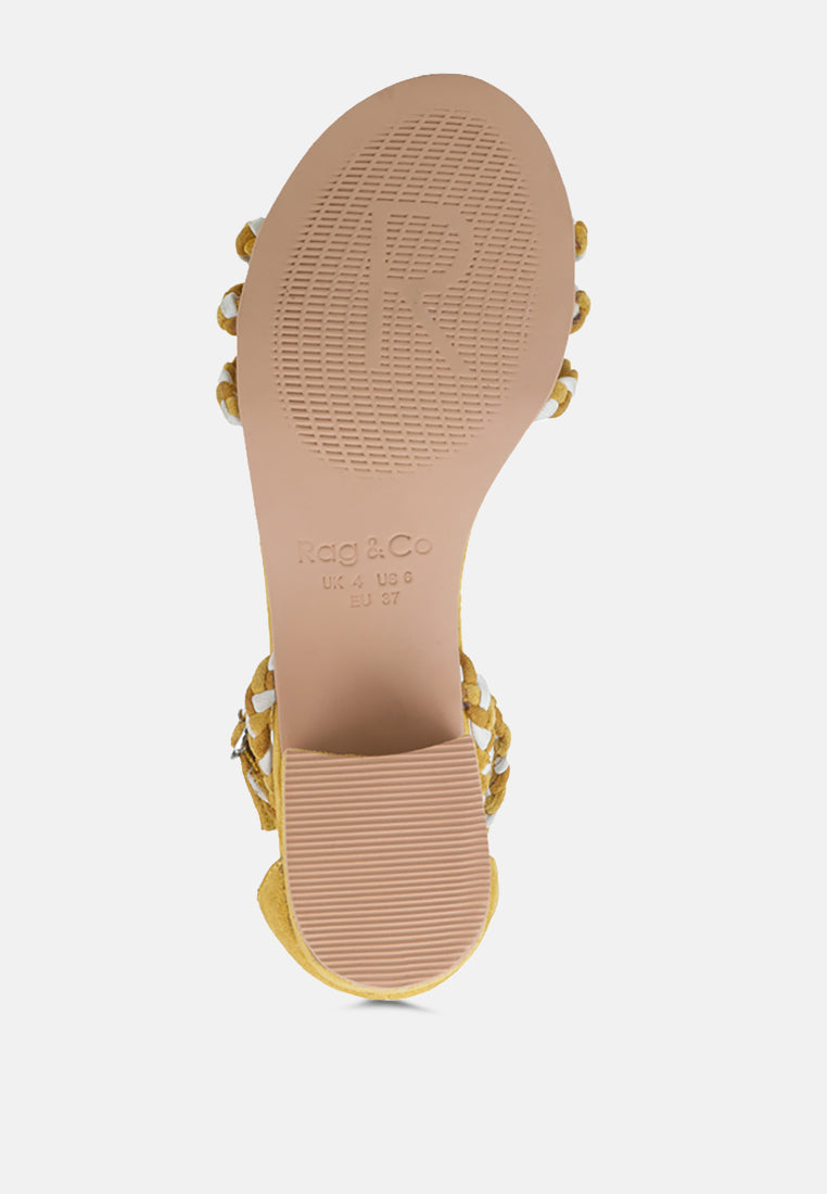 candance block heel sandal by ruw#color_mustard