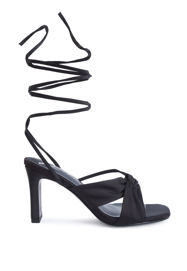 chasm ruched satin tie up block heeled sandals#color_black