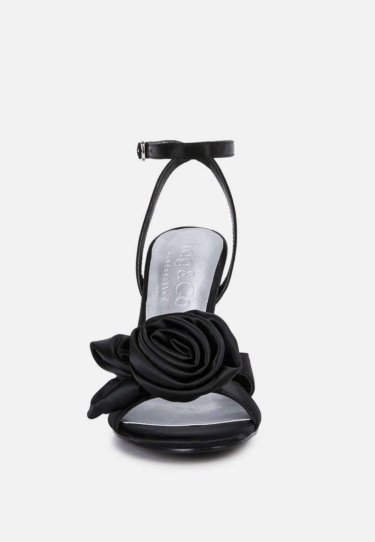 chaumet rose bow embellished sandals#color_black