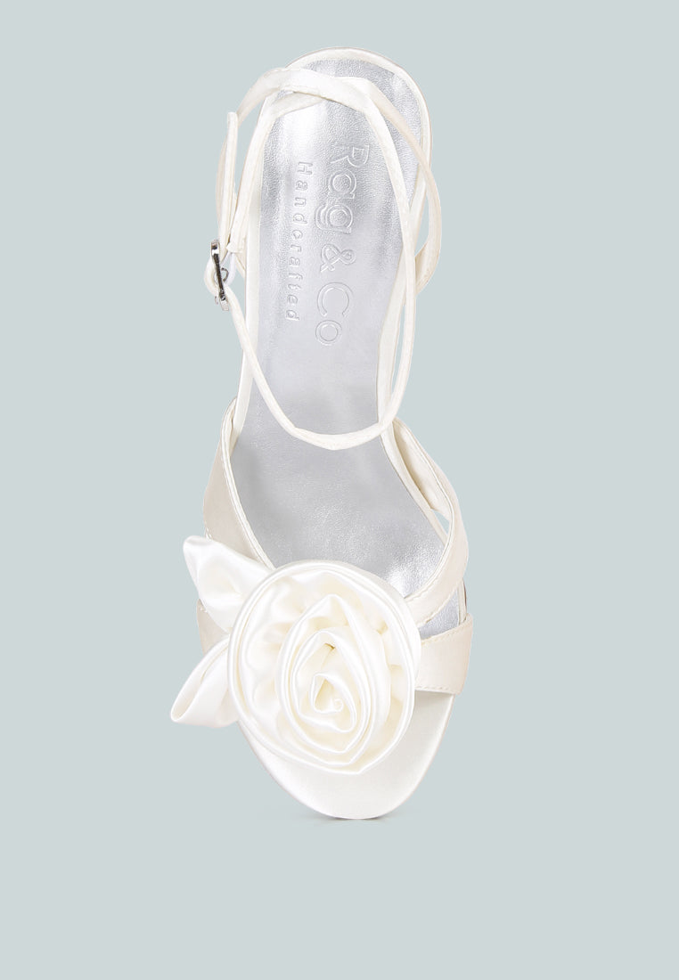 chaumet rose bow embellished sandals by ruw#color_white