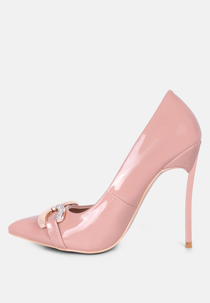 cocktail buckle embellished stiletto pump shoes by ruw#color_blush