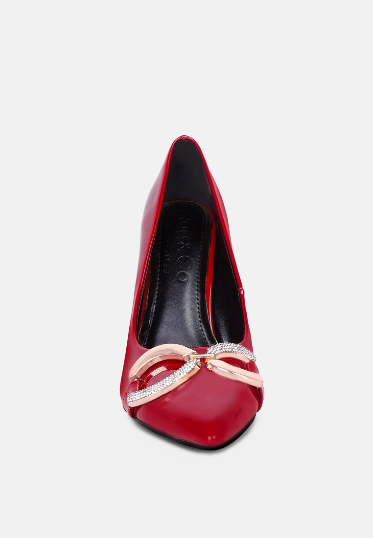 cocktail buckle embellished stiletto pump shoes by ruw#color_burgundy