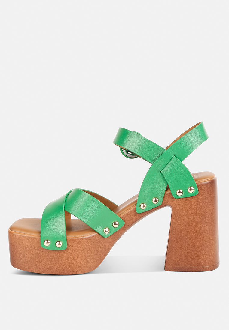 cristina cross strap embellished heels by ruw#color_green