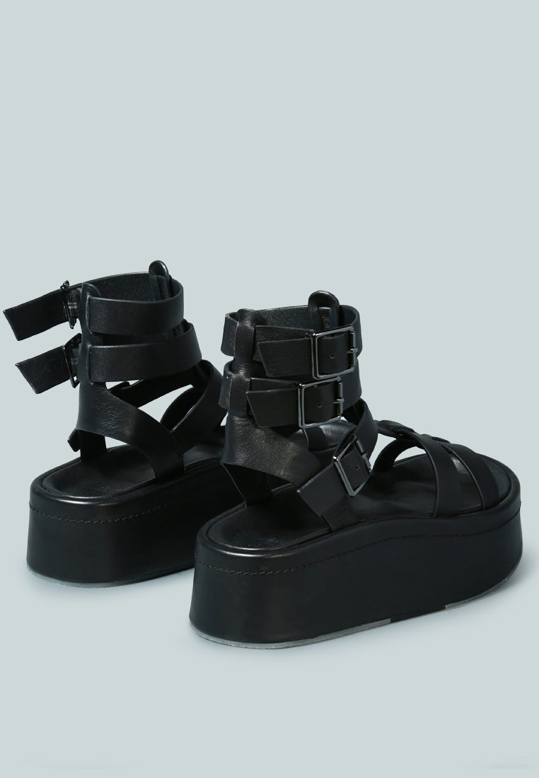 cruz gladiator platform leather sandal by ruw#color_black