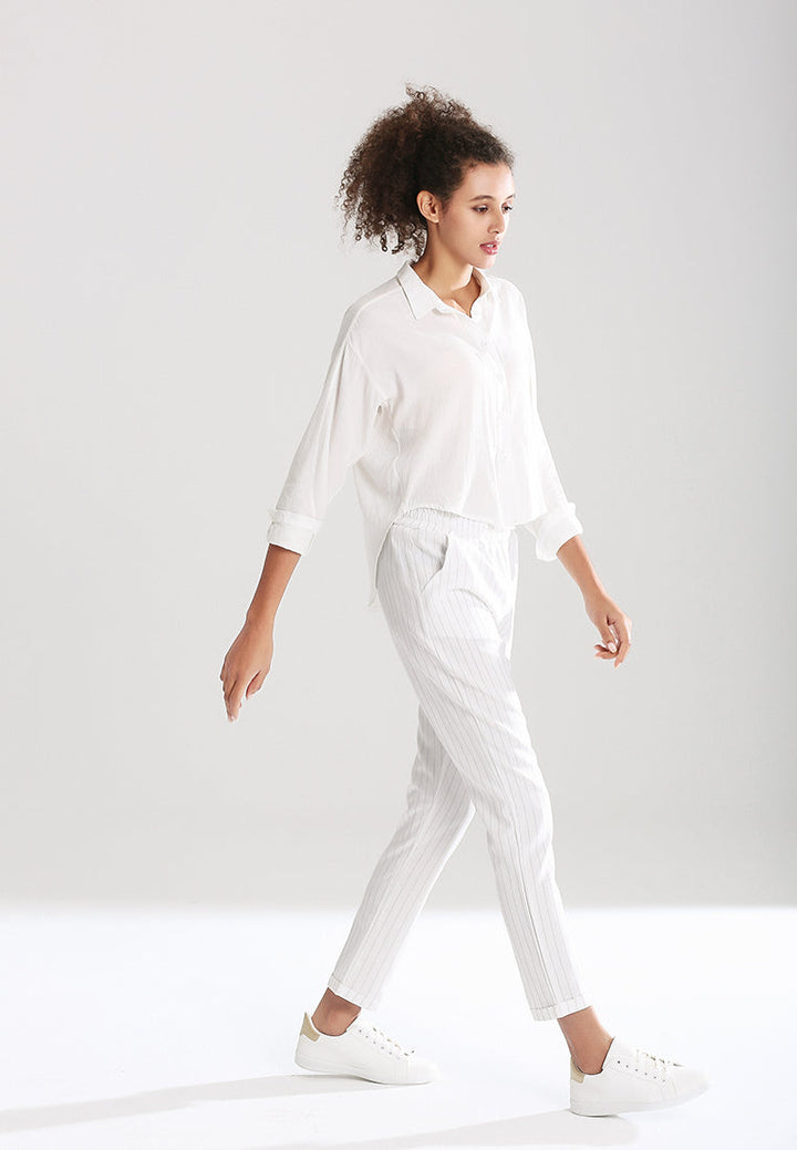 straight cut trousers#color_white