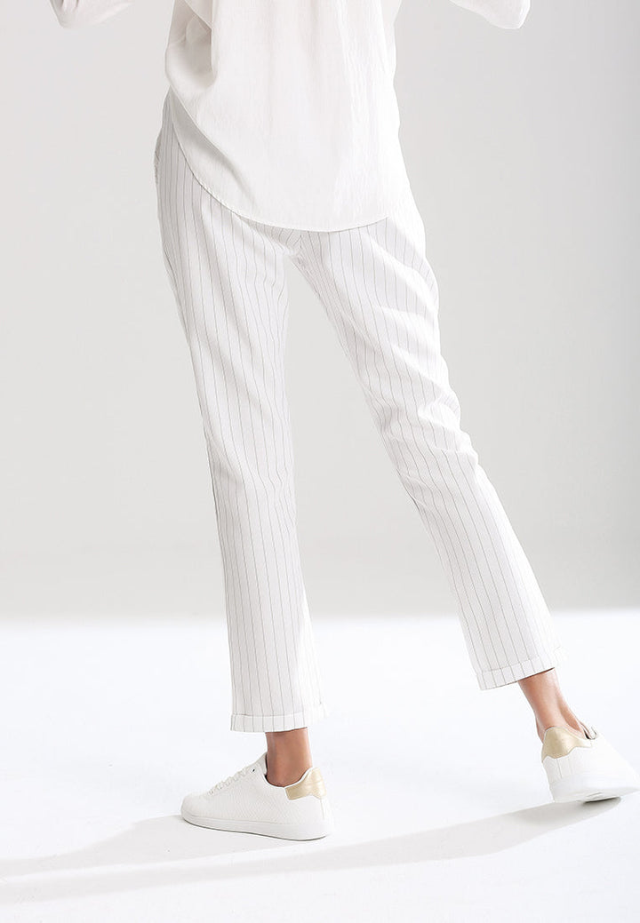 straight cut trousers#color_white