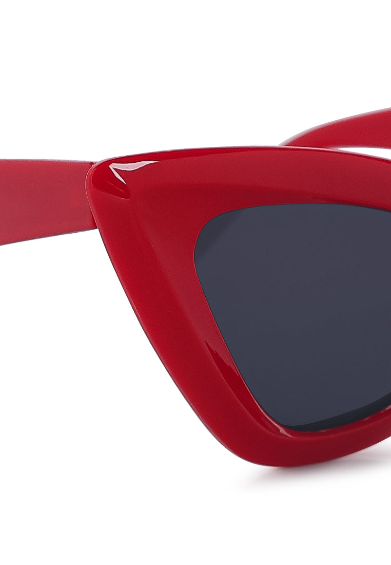 cat-eye sunglasses#color_red-grey