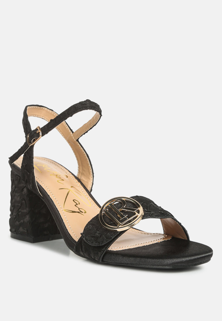 chaplet textured block heel sandals by ruw#color_black