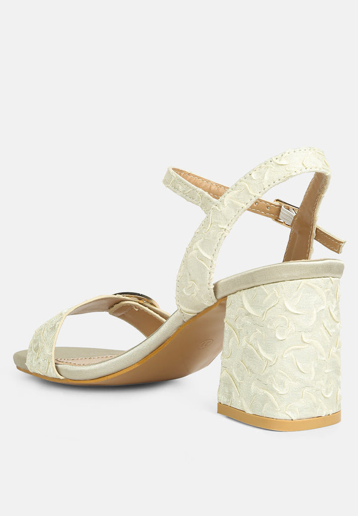 chaplet textured block heel sandals by ruw#color_off-white