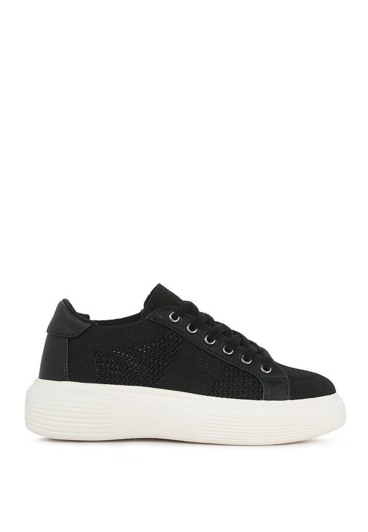 twink chunky sole mesh sneakers#color_black