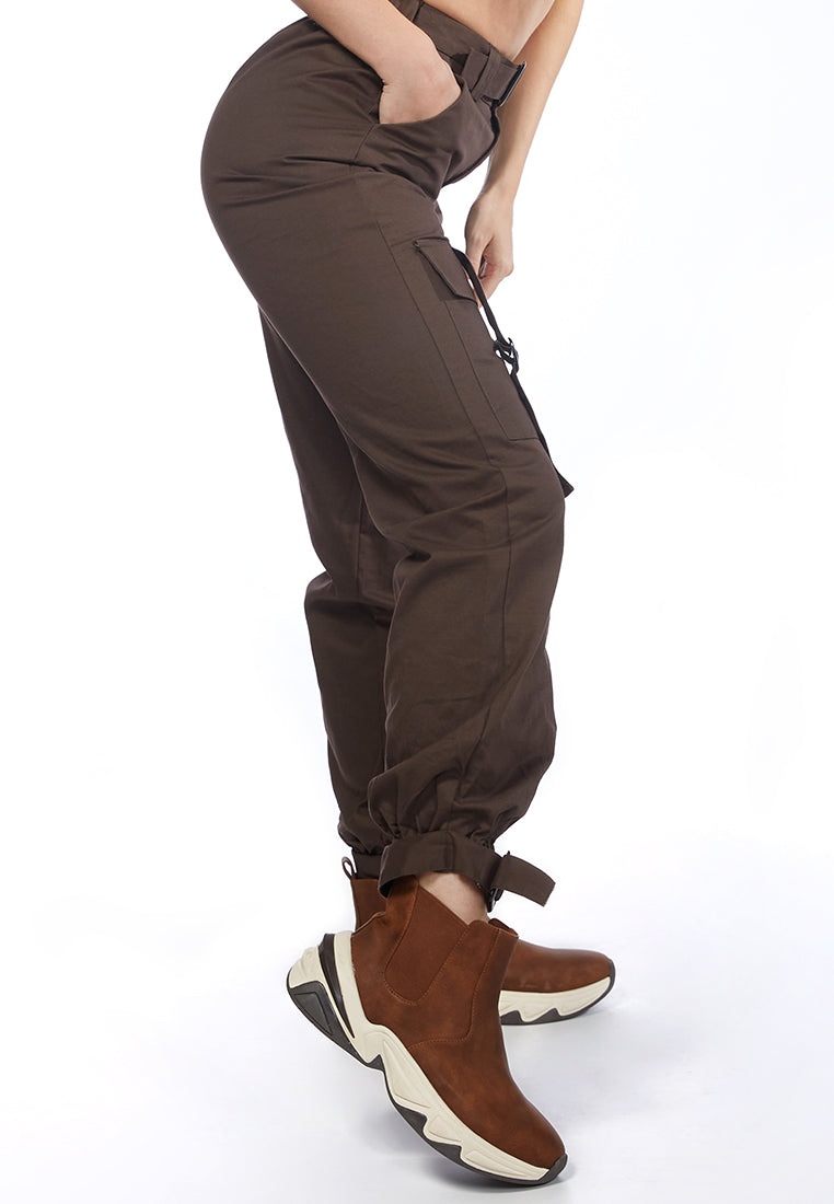 London Rag USA - Best Buy Women Dark Brown Long Pants | Buckle Belt ...