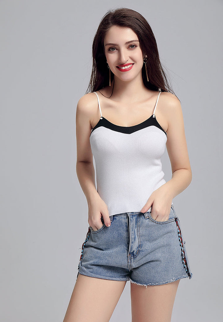 spaghetti knitted top#color_off-white