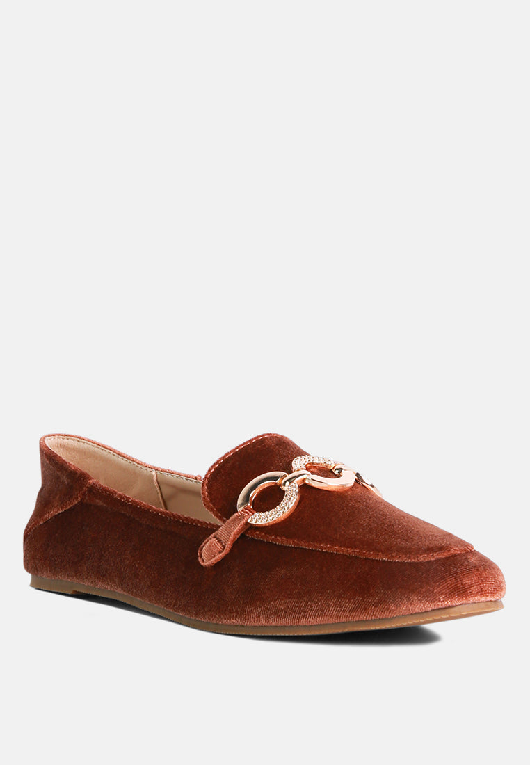 velvet metal show detail loafers by ruw#color_brown