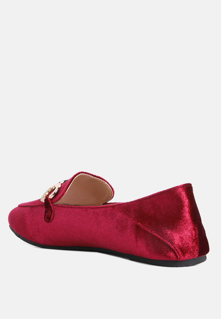 velvet metal show detail loafers by ruw#color_burgundy