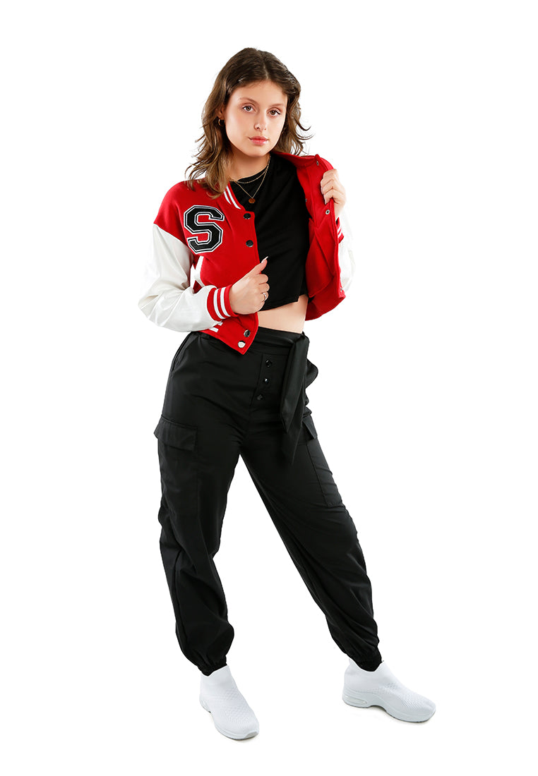 cropped varsity jacket#color_red