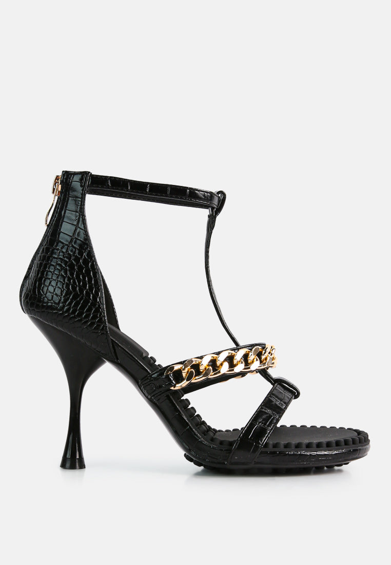 dakota metal chain mid heel sandals#color_black
