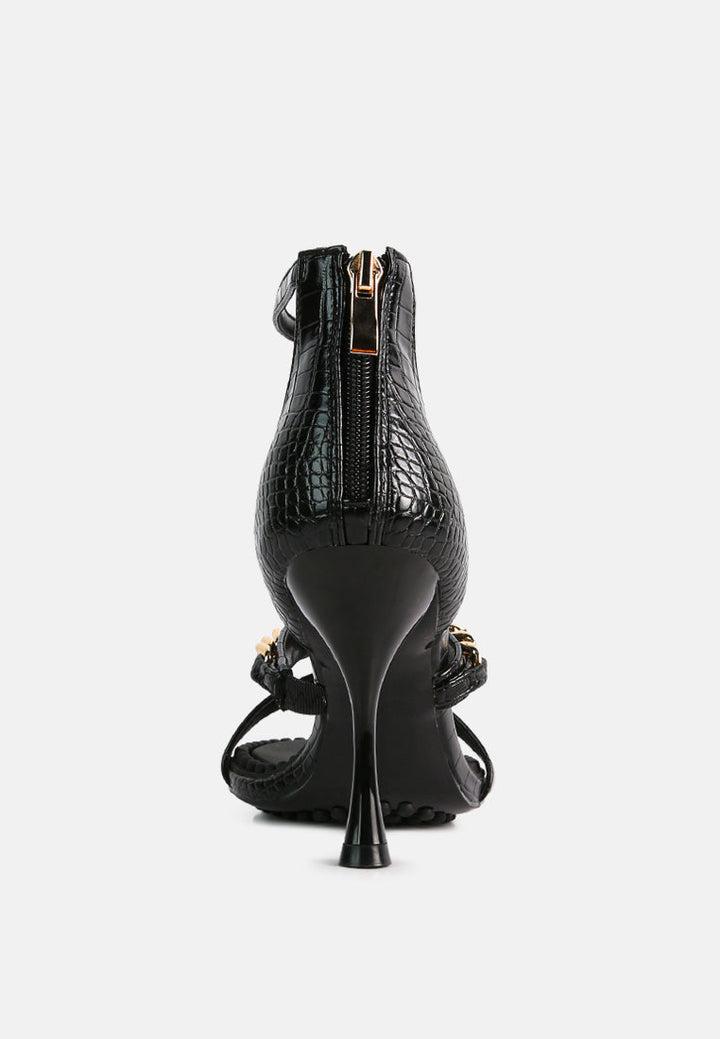 dakota metal chain mid heel sandals#color_black