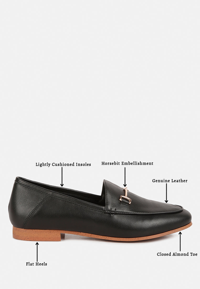 dareth horsebit flat heel loafers by ruw#color_black