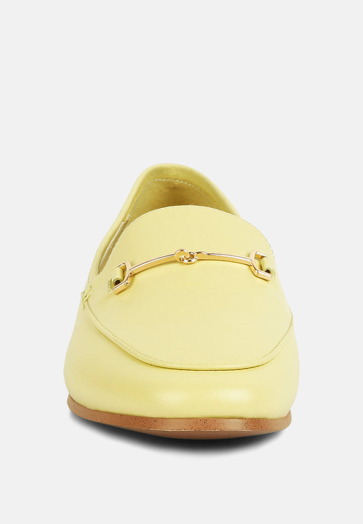 dareth horsebit flat heel loafers by ruw#color_yellow