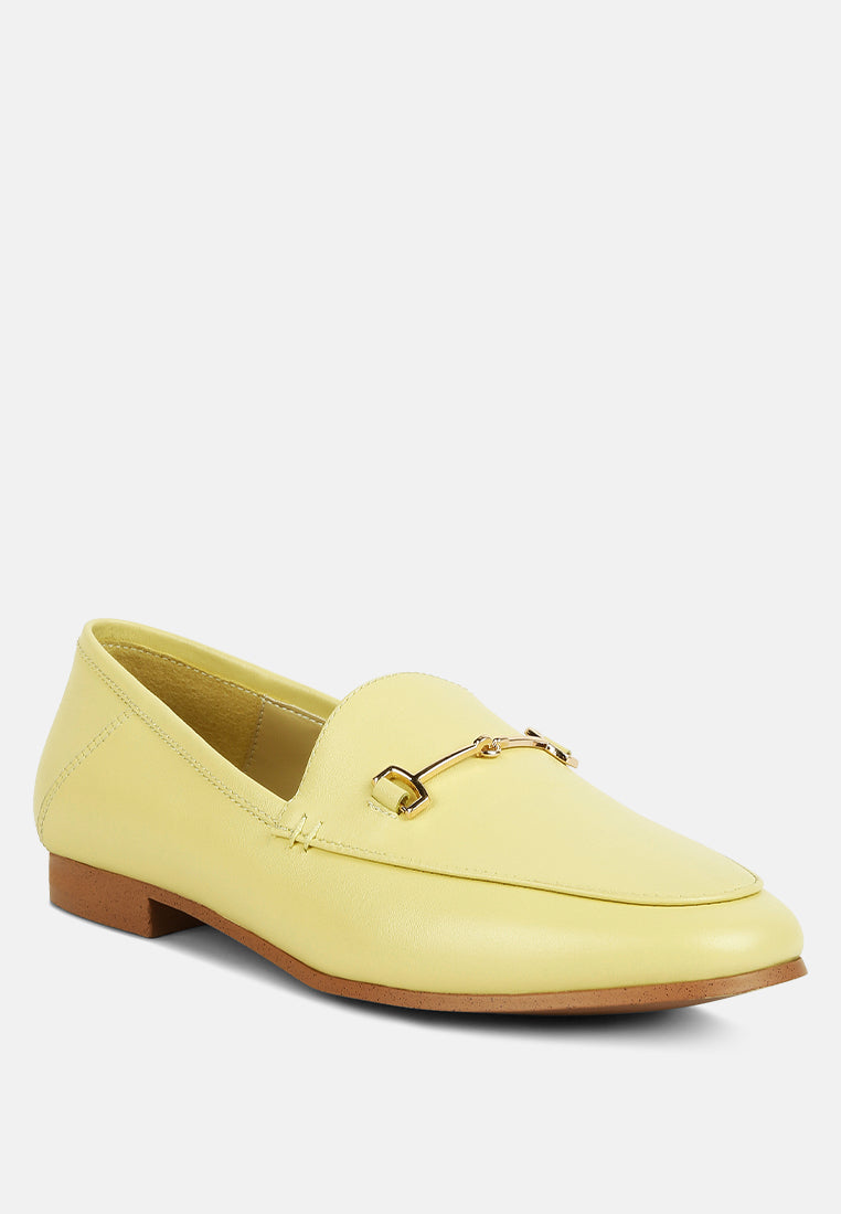 dareth horsebit flat heel loafers#color_yellow