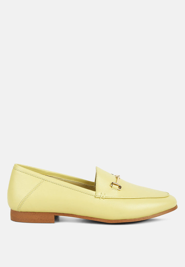 dareth horsebit flat heel loafers by ruw#color_yellow