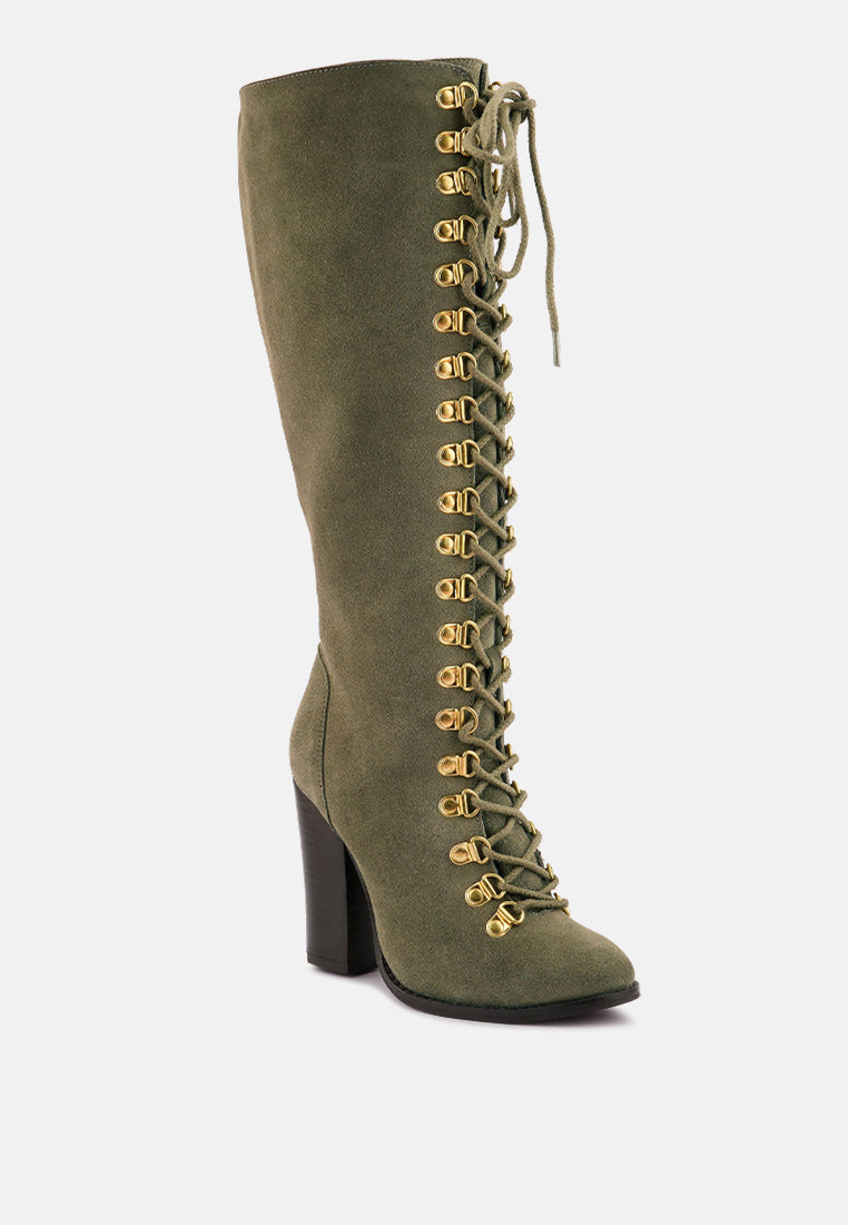 street-slay antique heeled calf boot by ruw#color_olive
